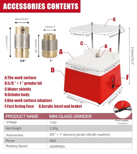 Upgrade Stained Glass Grinder Kit 4300r