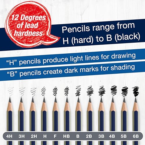 Graphite Pencils Drawing Set (12 Count)