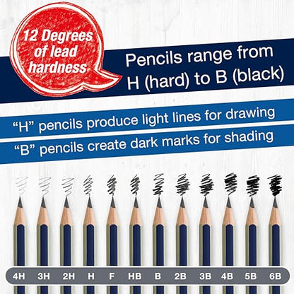 Graphite Pencils Drawing Set (12 Count)