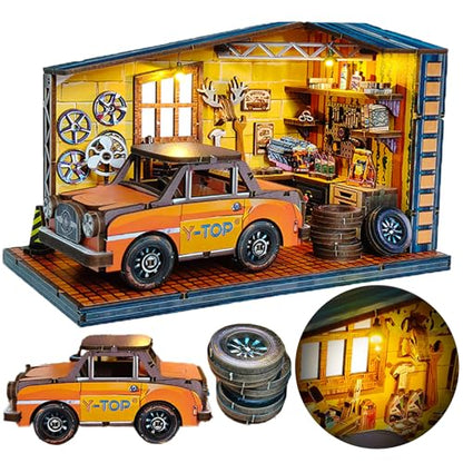 DIY Miniature House Kit Dollhouse Kit for Adults to Build Mini Garage