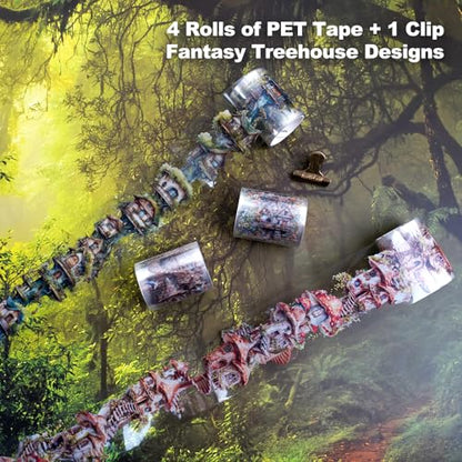 Fairy Tale Tree House PET Tape Set with Clip (4 Count)