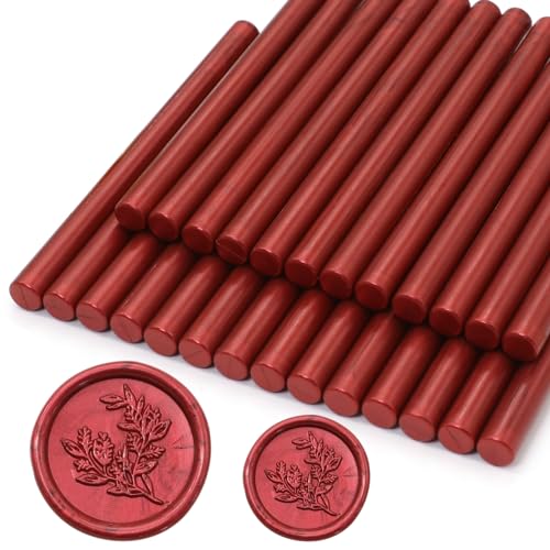 Wine Red Wax Seal Sticks 26pcs