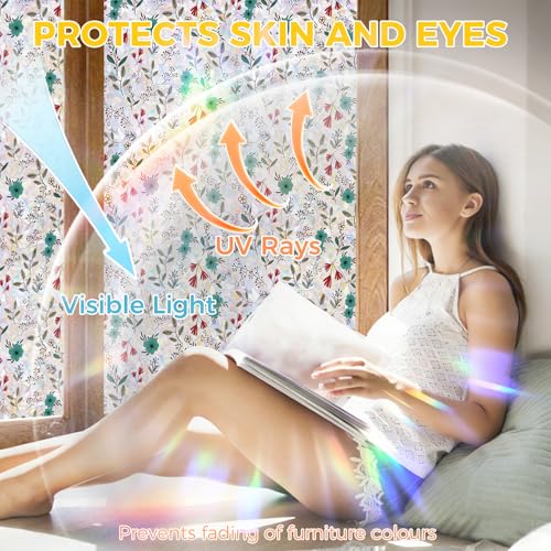 Rainbow 3D Window Stained Glass Privacy Film Decorative
