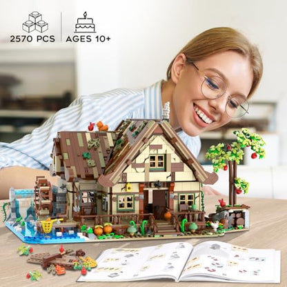 Wood Cabin Building Set with Lights for Adults