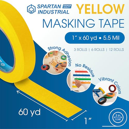 1" X 60 yd Yellow Tape (6 Count)