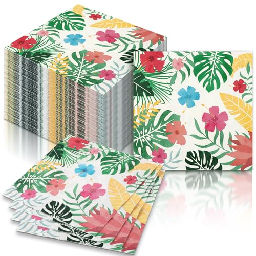 60 Pcs Hawaiian Cocktail Paper Napkins 6.5 x 6.5 Inches