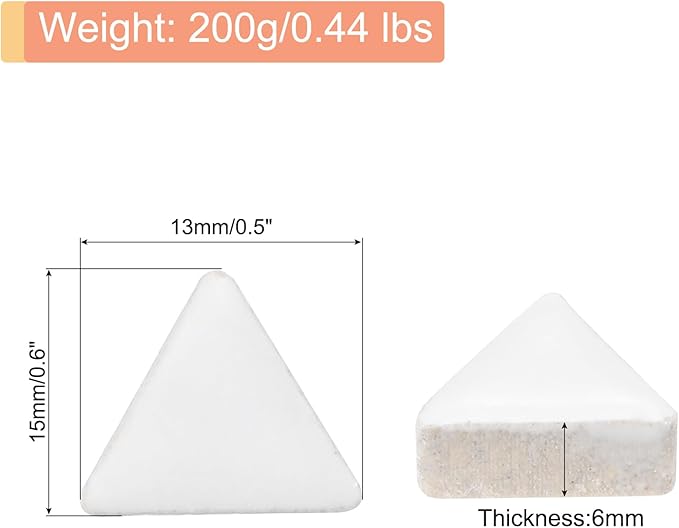 MECCANIXITY 200g Ceramic Mosaic Tiles for Crafts Bulk, Triangle White Ceramic Tiles for Mosaic Kits Garden Stepping Stone Cup Mat