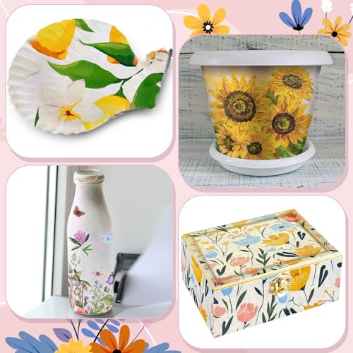 20 Pack Decoupage Napkins Floral Cocktail Decorative Paper Napkins (20 Count)