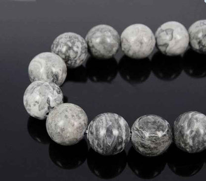 70pcs Adabele Natural Landscape Jasper Healing Gemstone 10mm (0.39 inch) Round Loose Beads Gem Stone Spacer for Craft Jewelry Making GF19-10