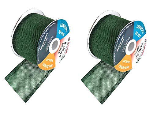 2 1 2 Inch Wide Green Burlap Ribbon for Crafts (60 Foot)