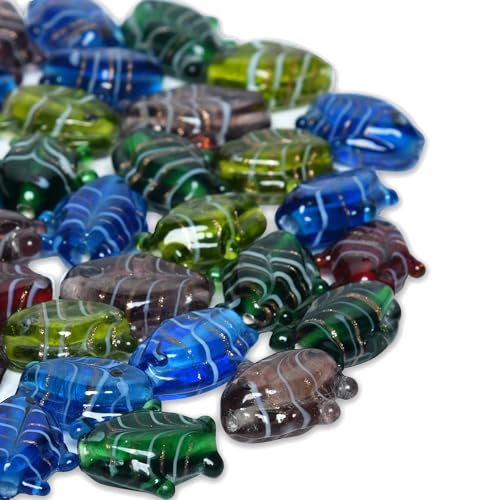 2 3 LB Bag Assorted Glass Beads Fish for Jewellery Making (150 Count)