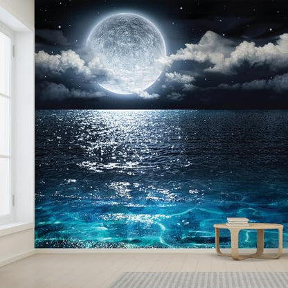 Wall Sticker Wall Mural Sea Under Moonlight