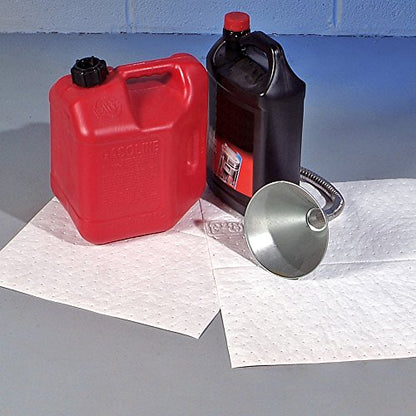 Oil Absorbing Mat Pad in Dispenser Box Absorbs Oil and Fuel Repels Water 14 (200 Count)