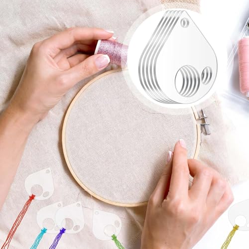50Pcs Acrylic Embroidery Floss Organizer with 1Pc Hinged Ring (51 Count)