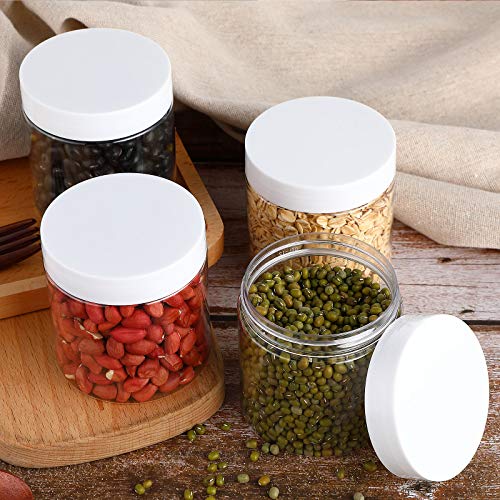 36 Pieces 8 oz Plastic Jars with Lids Wide Mouth Airtight Reusable Container Acrylic Cosmetic Small Jars for Lotions Ointments Travel Toiletries Creams Make up Storage (36 Count)