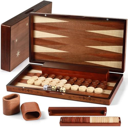 Handcrafted Wooden Backgammon Set