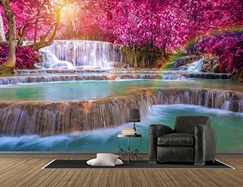 Forest Waterfall Wall Mural Wallpaper Large Nature Scenery