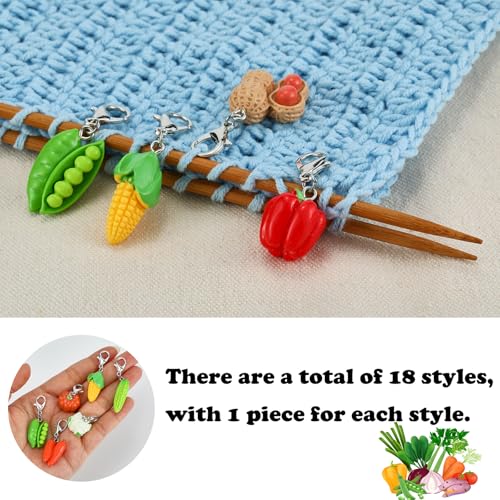 Vegetable Knitting Stitch Markers for Crocheting (18 Count)