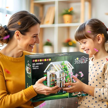 Flower House Building Blocks Set with LED Lights for Girls Ages 8+ (1332 Count)
