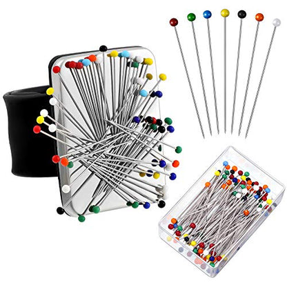 Magnetic Wrist Sewing Pincushion with 100 Pcs 1.5" Pins