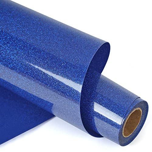 RENLITONG Royal Blue Glitter Heat Transfer Vinyl HTV Vinyl Rolls