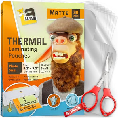 Matte Thermal Laminating Pouches (30 Count)