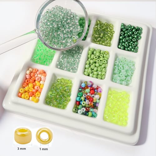11200pcs Glass Seed Beads for DIY Crafting Bracelet Necklace Embroidery Jewelry Making Supplies (11200 Count)
