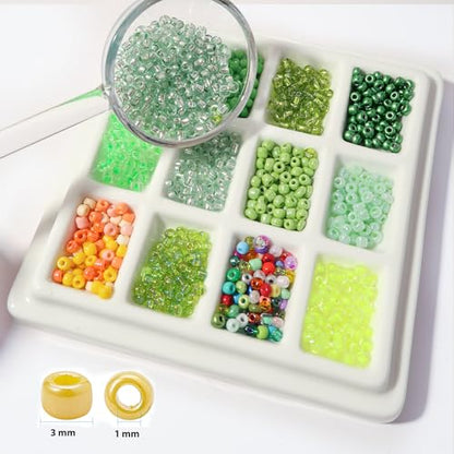 11200pcs Glass Seed Beads for DIY Crafting Bracelet Necklace Embroidery Jewelry Making Supplies (11200 Count)
