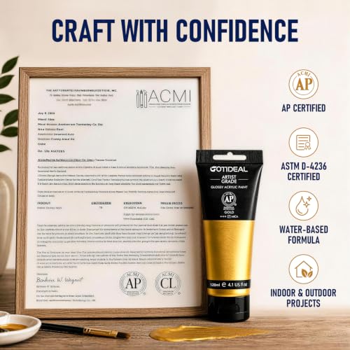 Metallic Gold Acrylic Paint Tubes (4.1 Fl Oz)