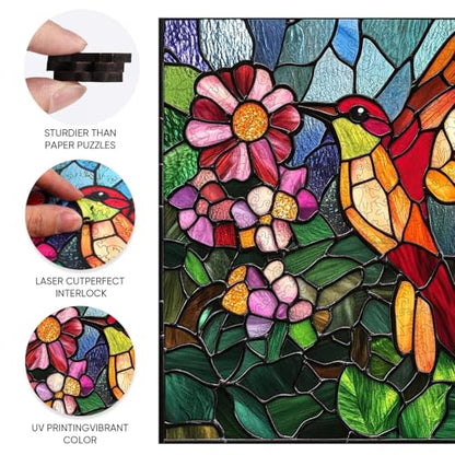 Wooden Puzzle for Adults Hummingbird 300 Piece Jigsaw Puzzle (300 Count)