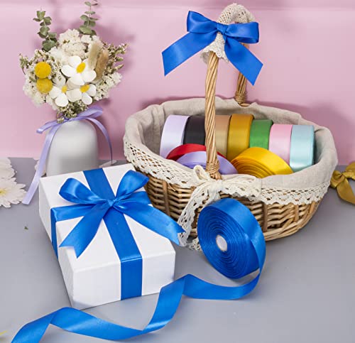 1 Inch Royal Blue Solid Satin Ribbon for Gift Wrapping