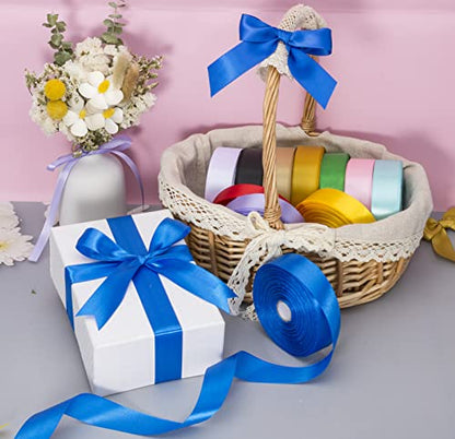 1 Inch Royal Blue Solid Satin Ribbon for Gift Wrapping