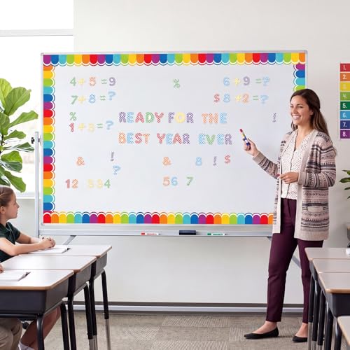 221 Pcs Colorful Checkered Bulletin Board Letters for Classroom (221 Count)