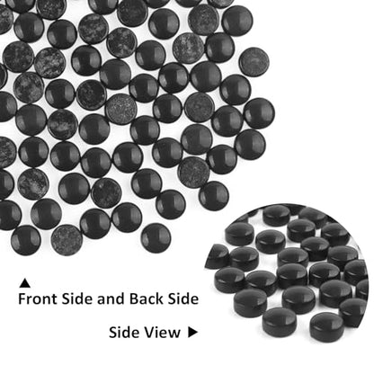 150g Glossy Black Round Glass Mosaic Tiles for Crafts Bulk (5.29 Ounce)