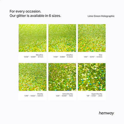 Resin Glitter Lime Green Holographic 100g (3.5274 Ounce)