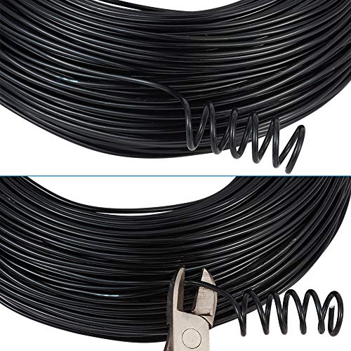 328 Feet 15 Gauge Aluminum Wire Black Bendable Metal Craft Wire for Beading Jewelry Craft Making