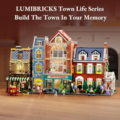 Redbrick Row House Lighting Building Bricks Set (2663 Count)