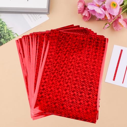 50 Sheets Red Gemstone Toner Reactive Foil