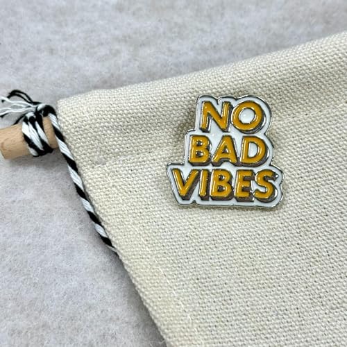 12 Pieces No Bad Vibes Brooch Pins Cartoon Enamel Pin Cute Metal Badges Learning for Girl Clothing Backpacks Bags Jewelry (12 Count)