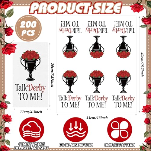 100 Pcs Derby Day Party Napkins Vintage Horse Racing Paper Guest Towels 2 Ply Horsing Decoupage Cocktail Napkins Disposable Run for the Roses Horse Hand Towels for Bathroom Home (100 Count)