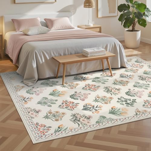 Floral Washable 8x10 Area Rugs (80 Sq Ft)