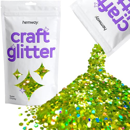Craft Glitter Lime Green Holographic 100g Super Chunky Glitter (3.5 Ounce)