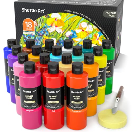 18 Colors Acrylic Paint Bottle Set (146.16 Fl Oz)