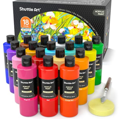 18 Colors Acrylic Paint Bottle Set (146.16 Fl Oz)