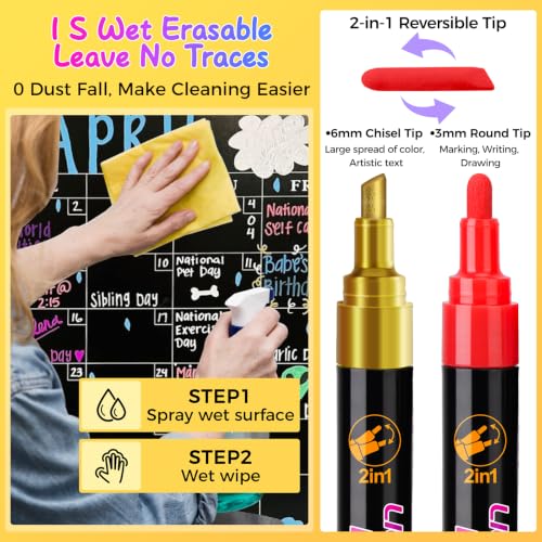 Liquid Chalk Markers for Blackboard Glass (30 Count)