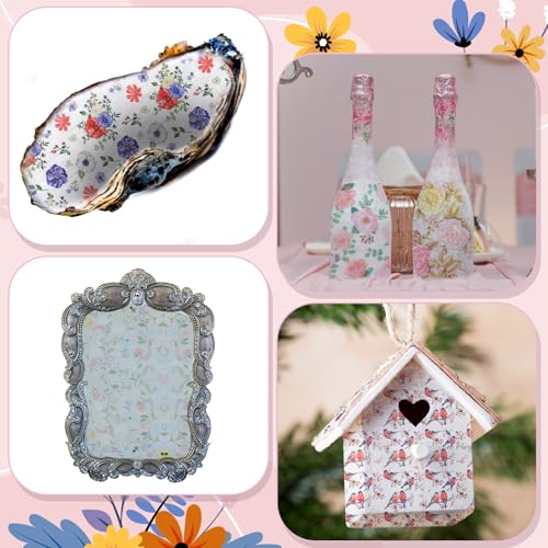 20 Pack Decoupage Napkins Floral Cocktail Decorative Paper Napkins (20 Count)