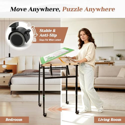 Puzzle Table Adjustable Height & Tilt with Drawers for 1500Pcs