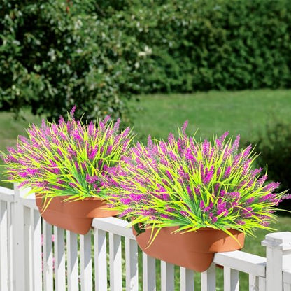20 Bundles Artificial Plants Outdoor Fake Monkey Grass with Flowers (20 Count)