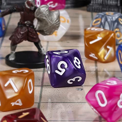 100pcs D10 Dice Set for Dungeon and Dragons (100 Count)