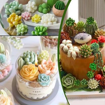 7 Cavity Succulent Silicone Mold for Candle Making